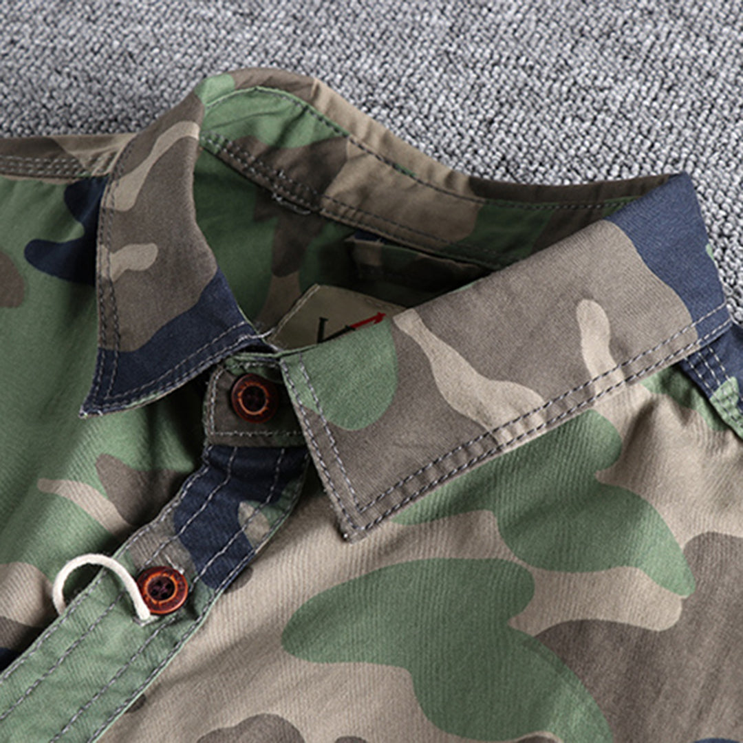 Herren Hemd Langarm Camouflage Tarnmuster Robust