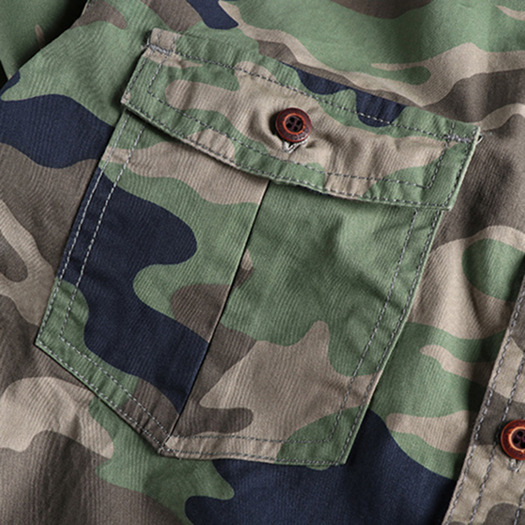 Herren Hemd Langarm Camouflage Tarnmuster Robust