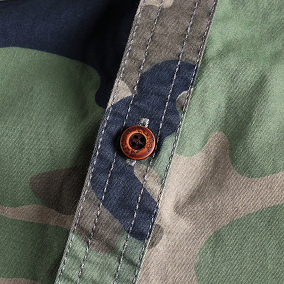 Herren Hemd Langarm Camouflage Tarnmuster Robust