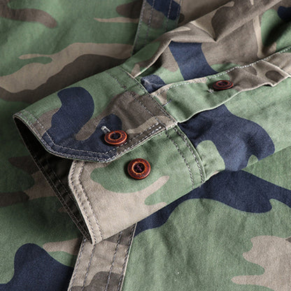 Herren Hemd Langarm Camouflage Tarnmuster Robust
