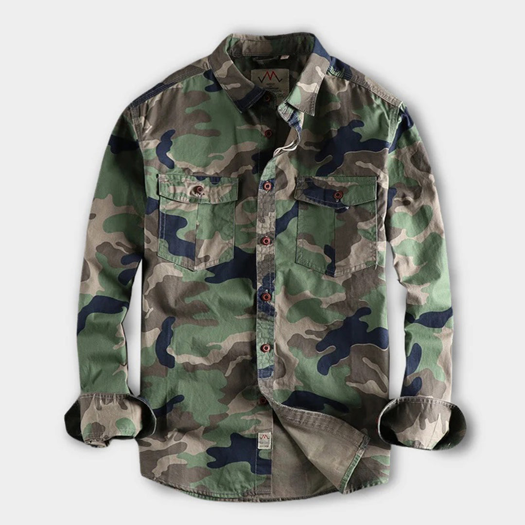 Herren Hemd Langarm Camouflage Tarnmuster Robust