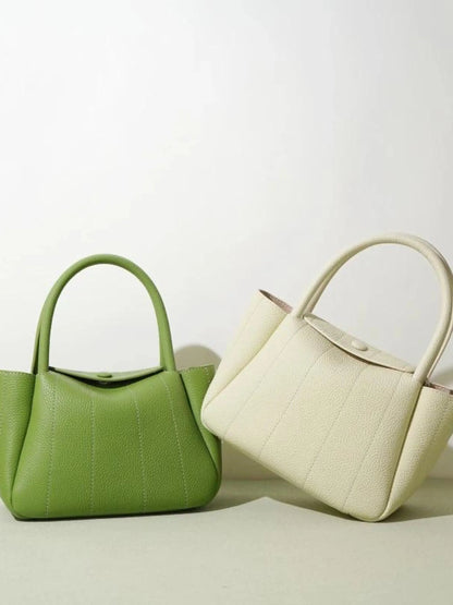 Grüne Leder-Tasche Minimalistisch Stilvoll Frauenhandtasche