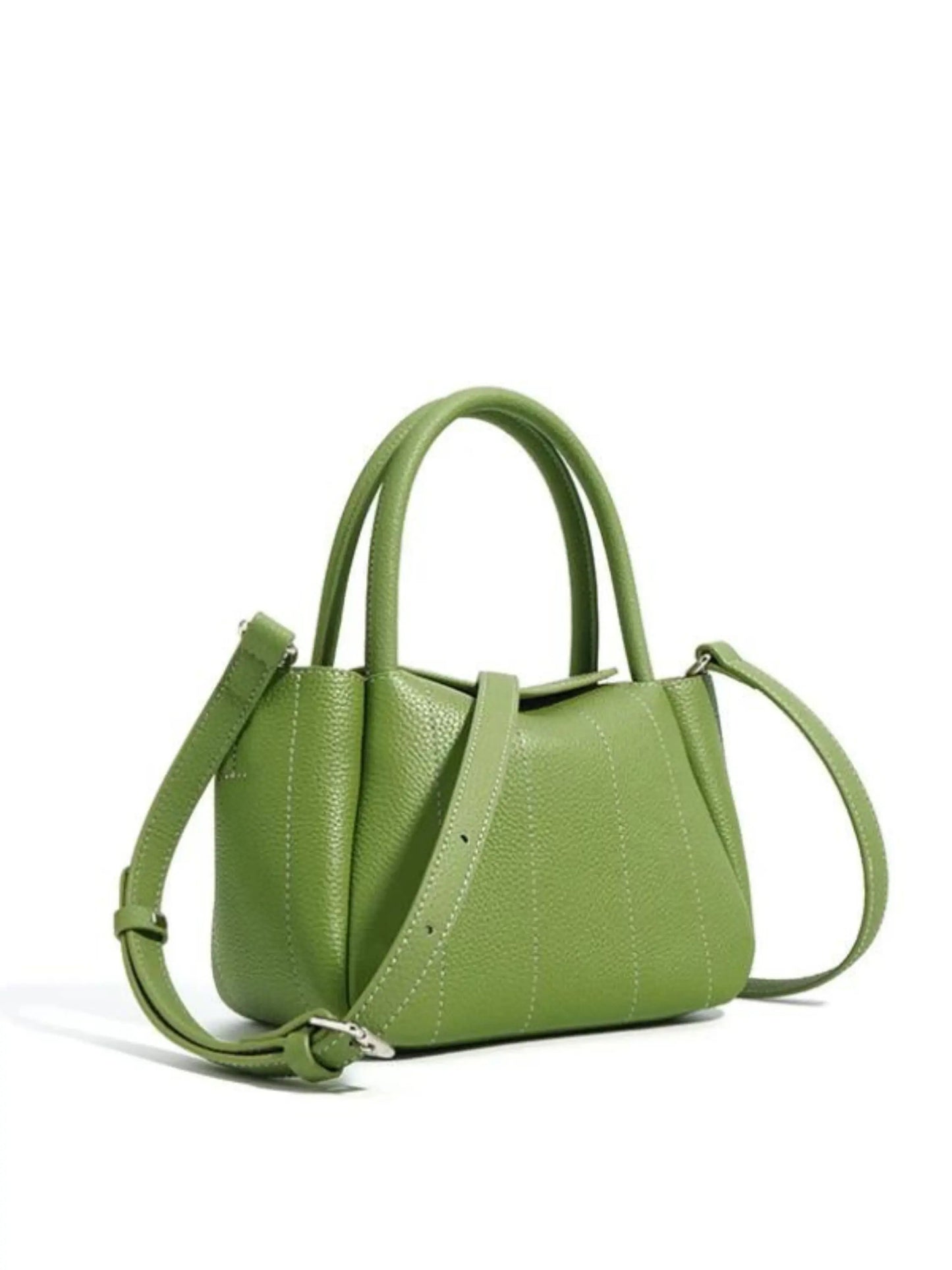 Grüne Leder-Tasche Minimalistisch Stilvoll Frauenhandtasche