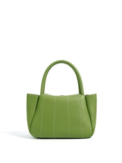 Grüne Leder-Tasche Minimalistisch Stilvoll Frauenhandtasche