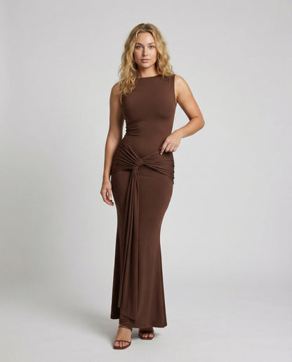 Damen Maxi-Kleid Elegant Wickeln Hochschlitz - BerlinGlamour
