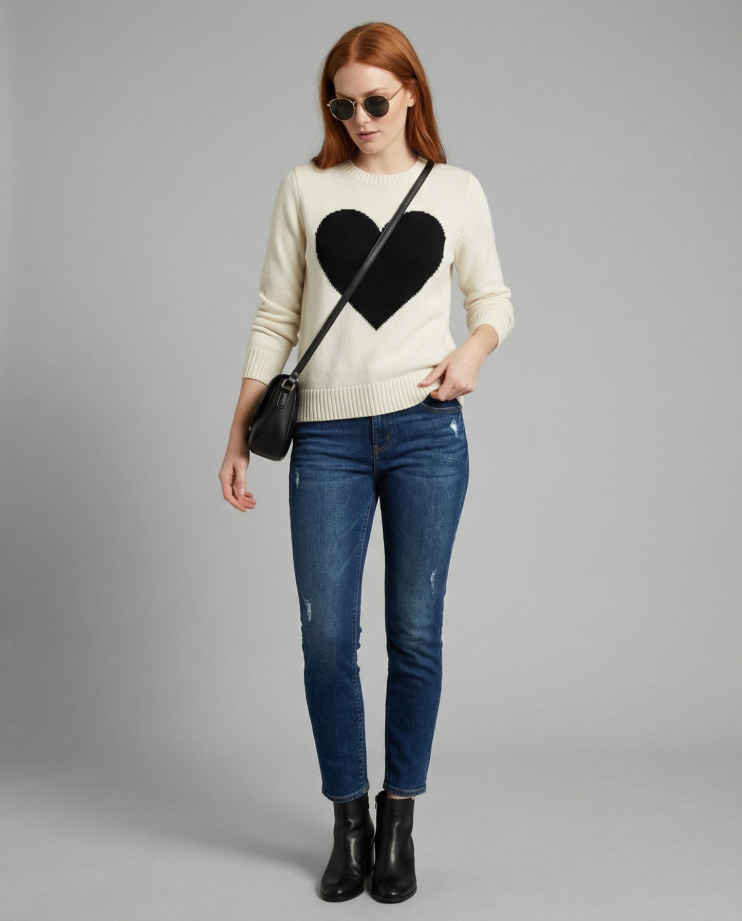 Herz Pullover Patchwork Strick Lässig Bequem - BerlinGlamour
