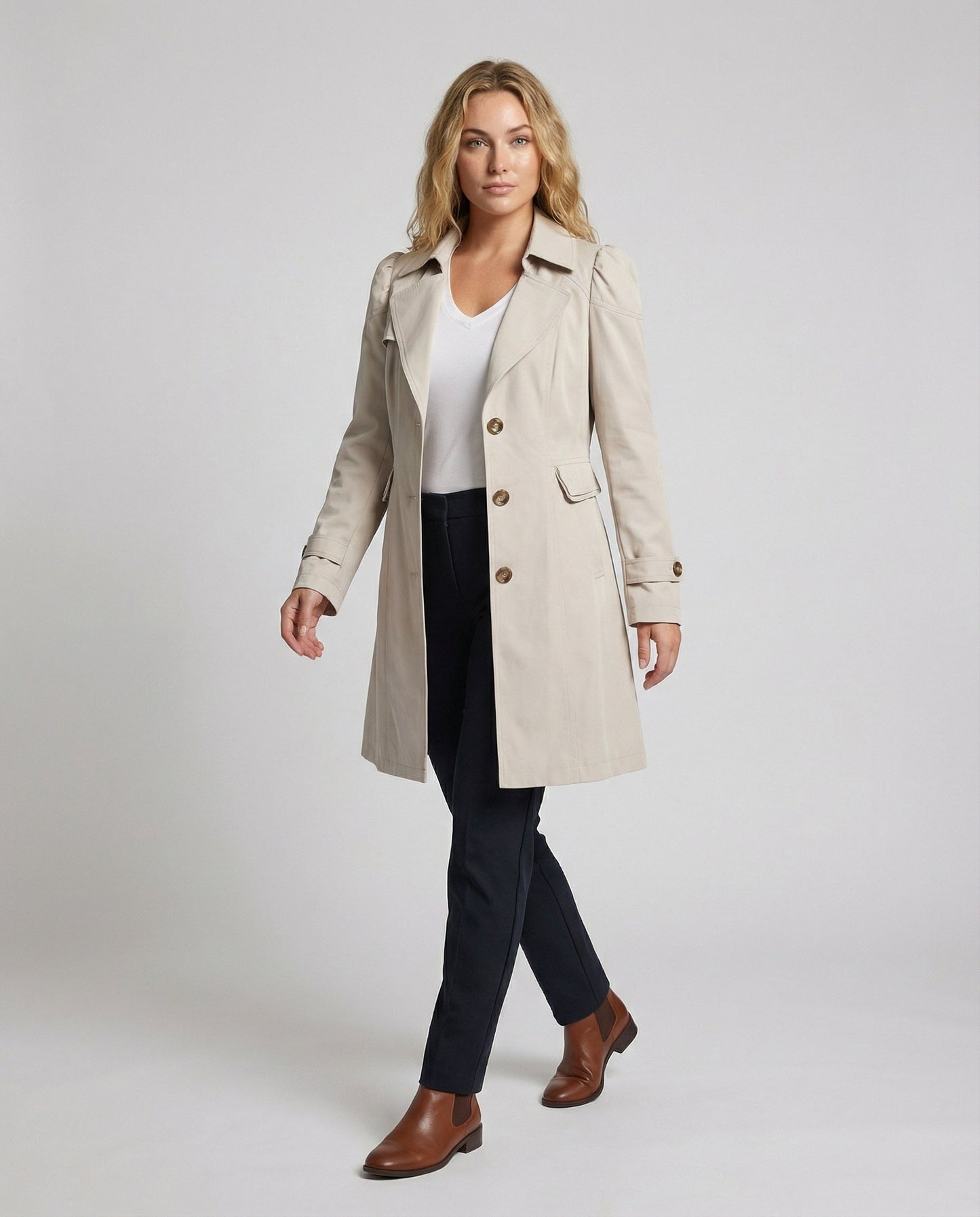 Klassischer Damen Trenchcoat Schwarz Elegent - BerlinGlamour