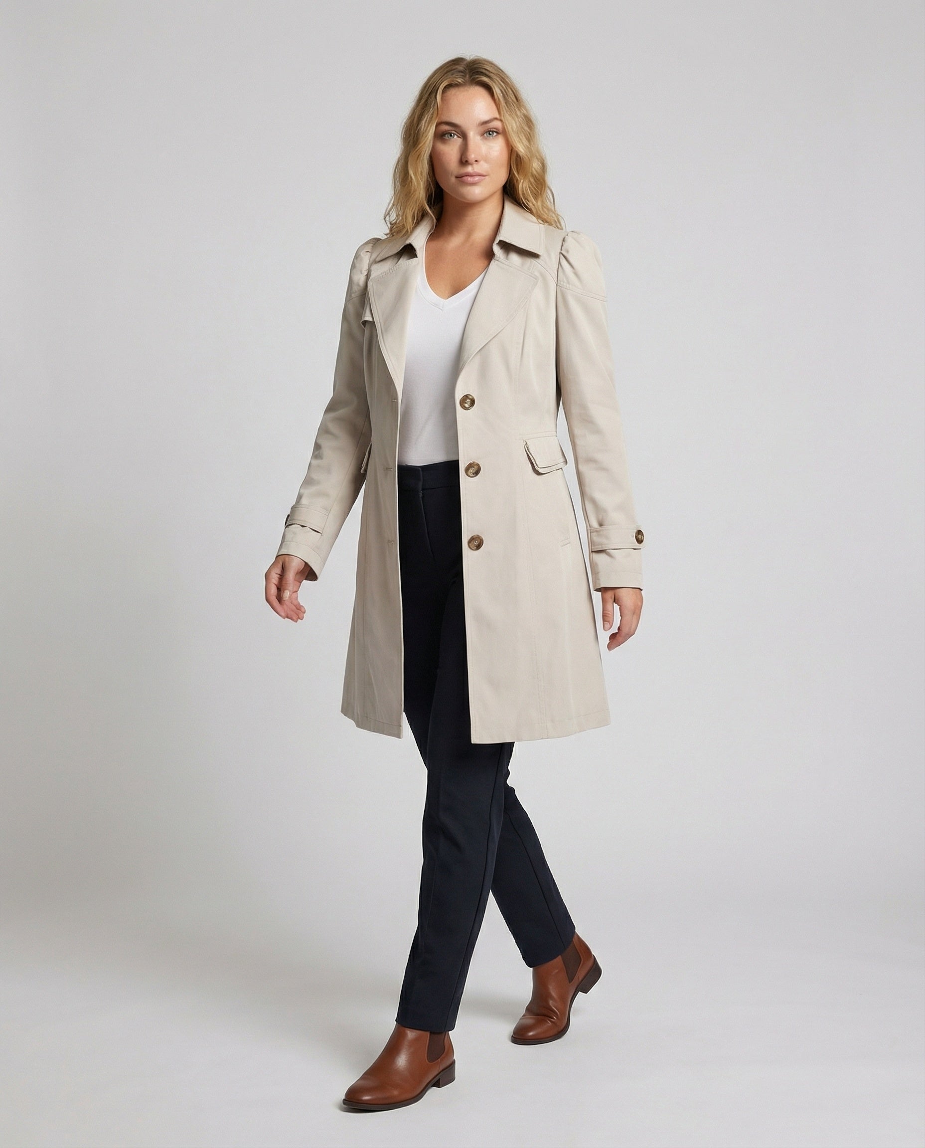 Klassischer Damen Trenchcoat Schwarz Elegent - BerlinGlamour