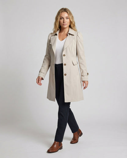 Klassischer Damen Trenchcoat Schwarz Elegent - BerlinGlamour