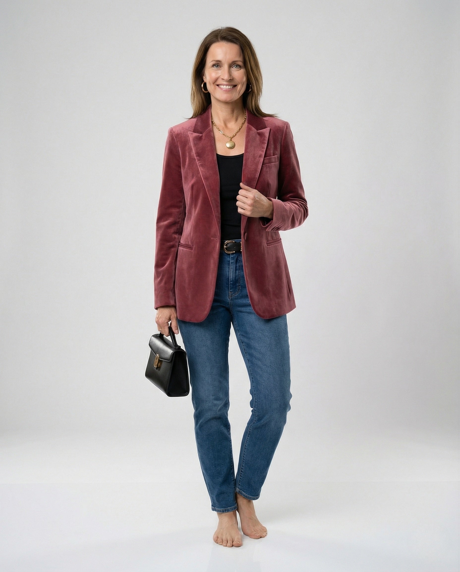 Eleganter Damen Blazer Samt Schwarz - BerlinGlamour