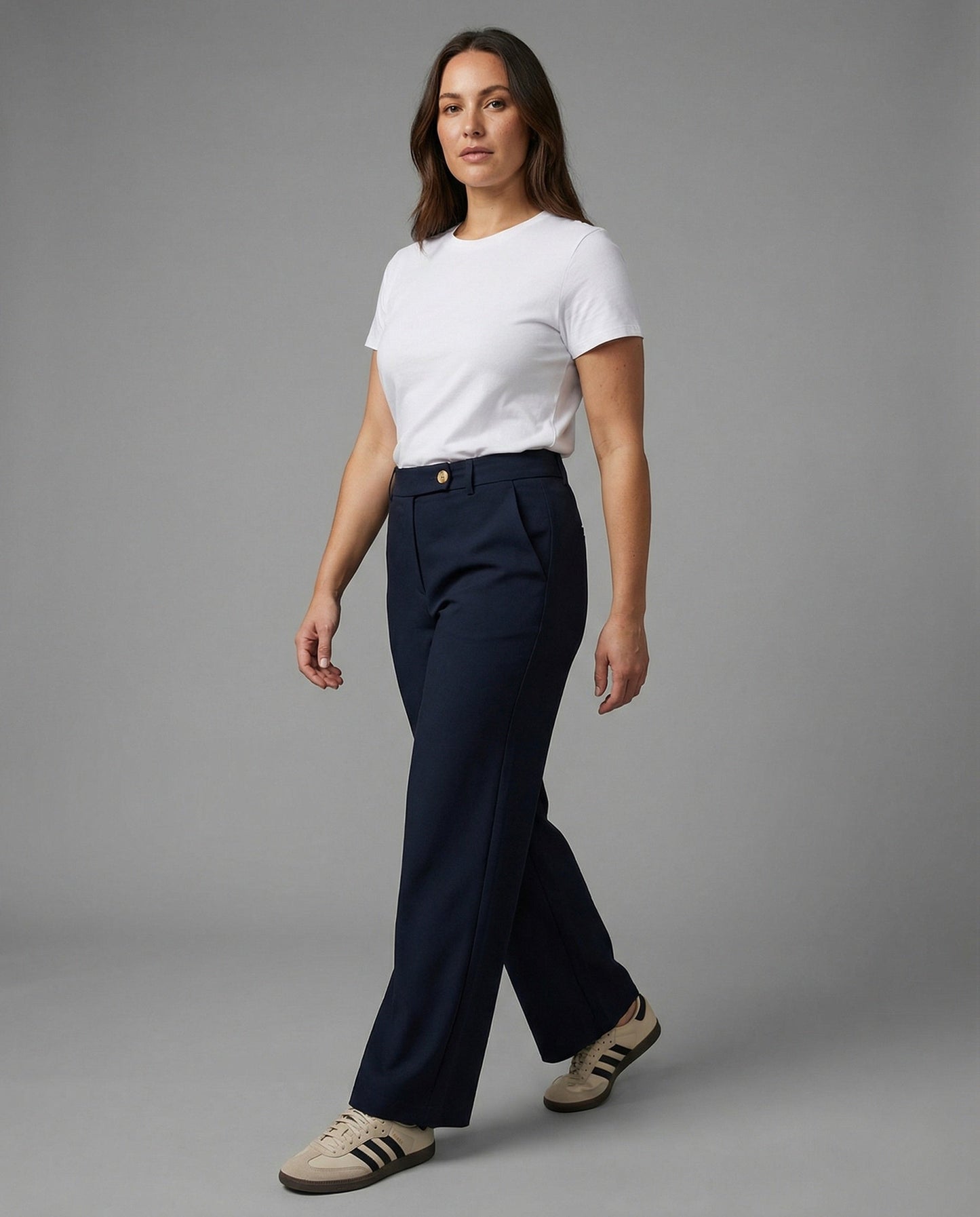 Damen Hose Büro Weite Bequem Hohe Taille - BerlinGlamour