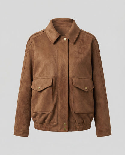 Damen Jacke Großtaschen Lässiger Schnitt - BerlinGlamour