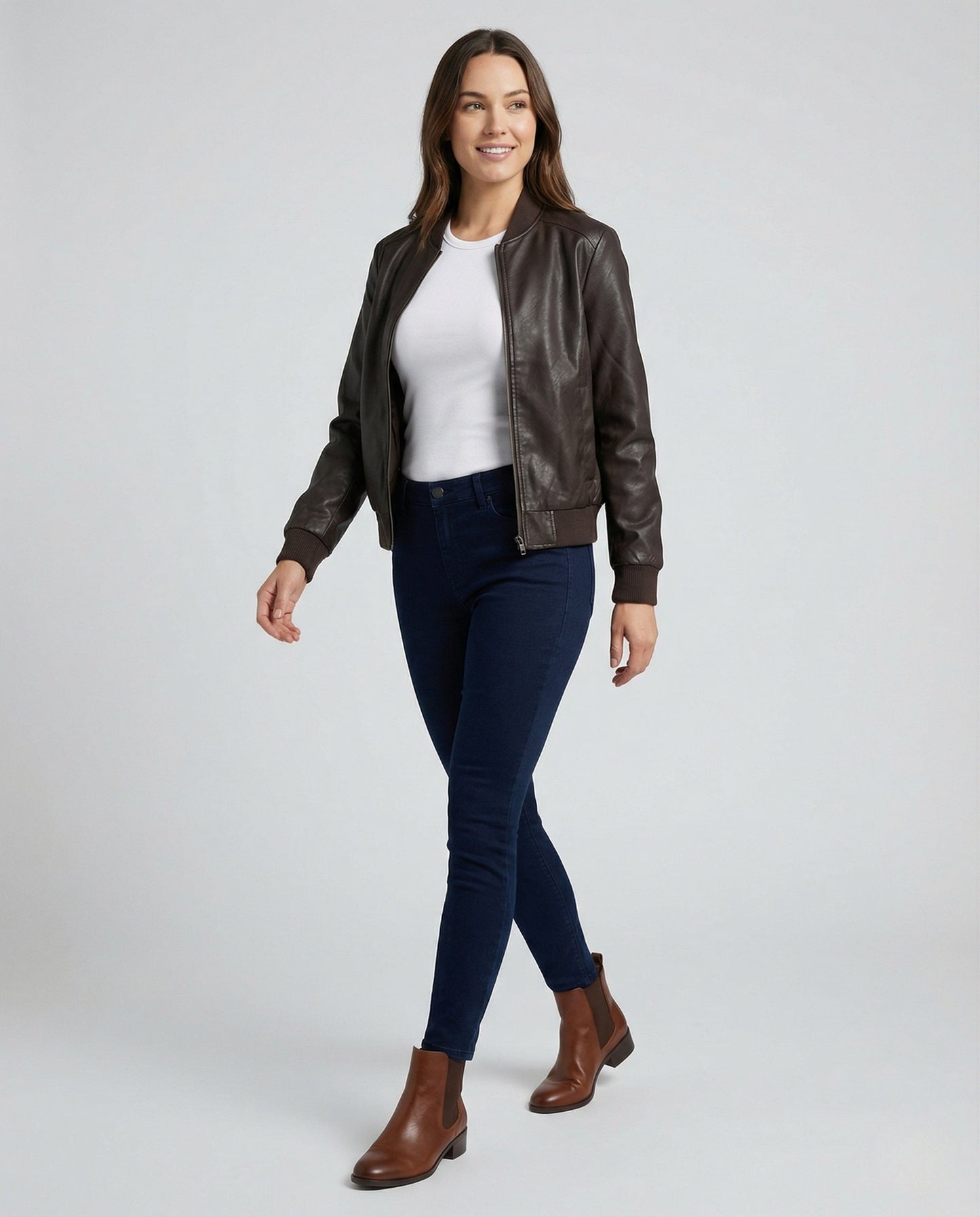 Lederjacke Damen Schulterpolster Modern Schwarz - BerlinGlamour