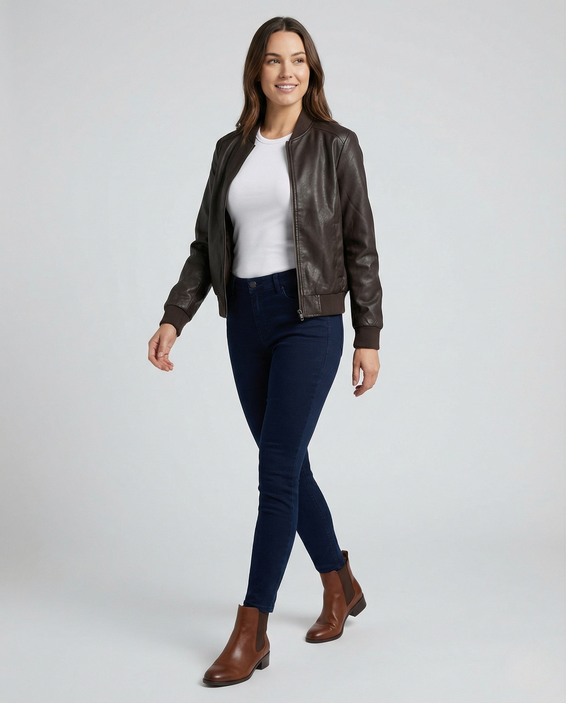Lederjacke Damen Schulterpolster Modern Schwarz - BerlinGlamour