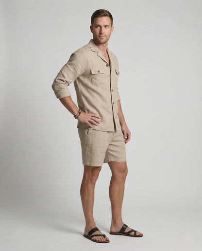 Herren Leinenanzug Elegantes Design Modern Schnitt - BerlinGlamour