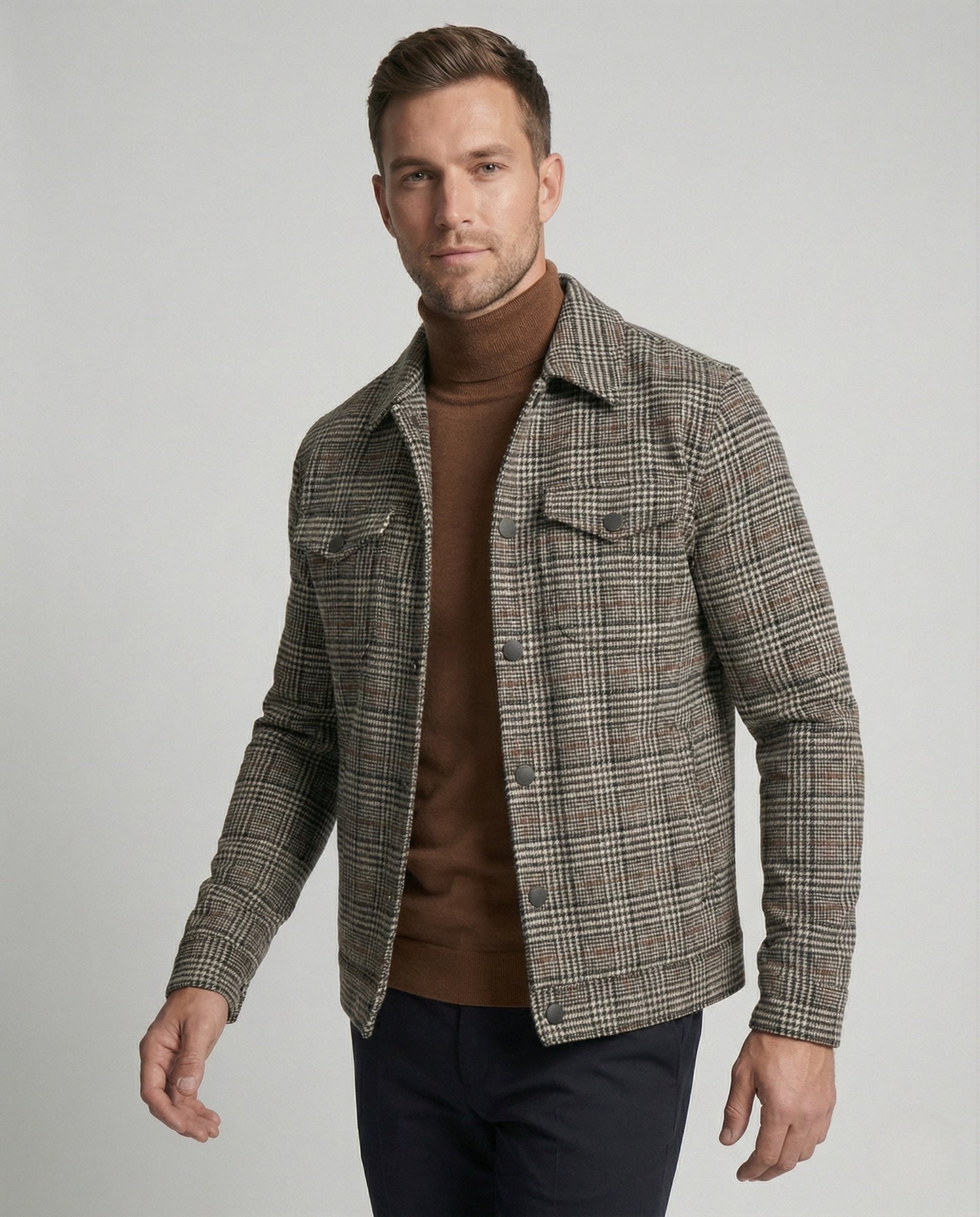 Herren Karo Jacke Klassisch Modern Schnitt - BerlinGlamour