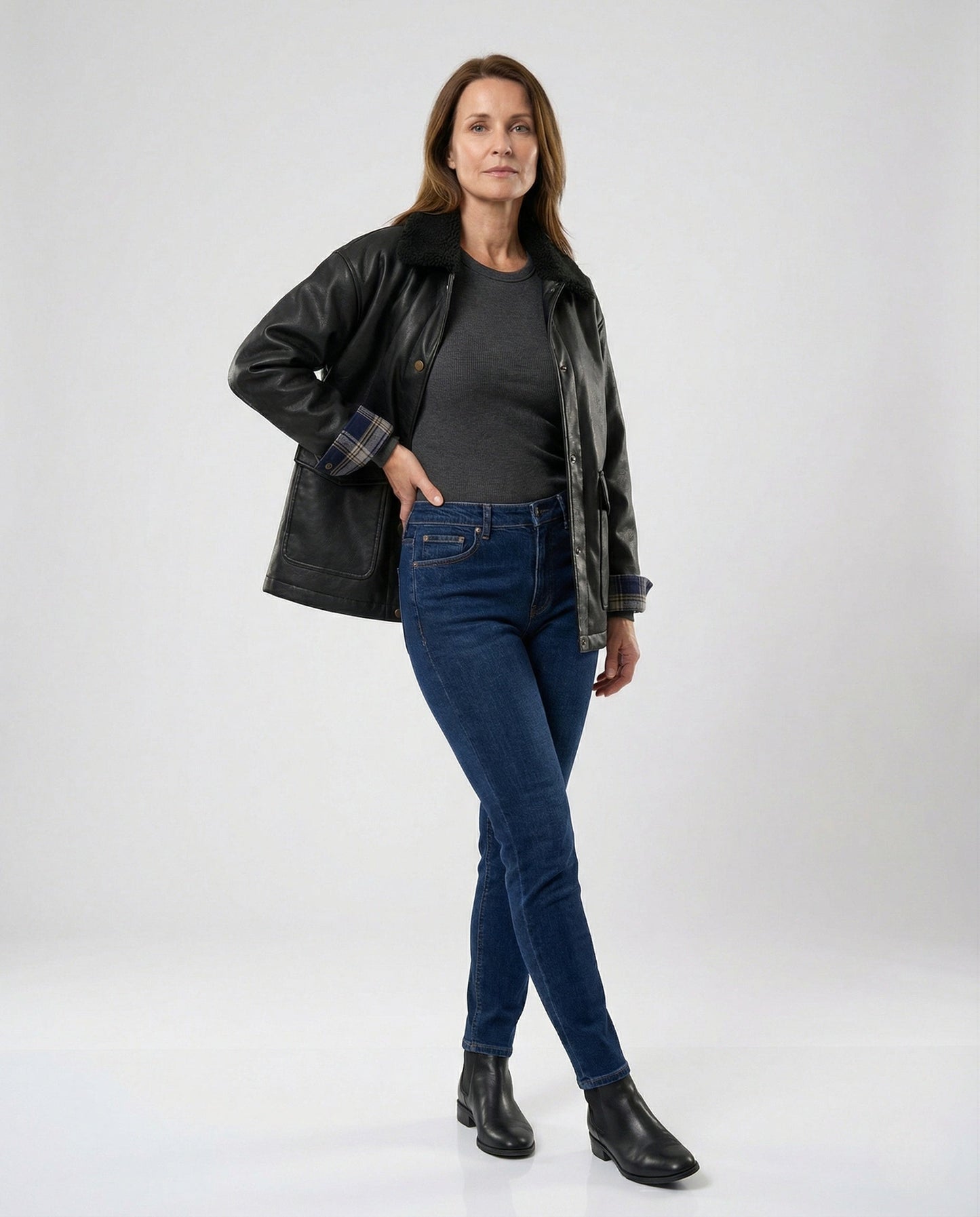 Damen Übergangsjacke Schwarz Große Größen Freizeitjacke - BerlinGlamour