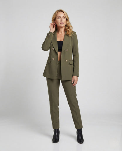 Damen Blazer Elegant Doppelknopf Schwarz - BerlinGlamour