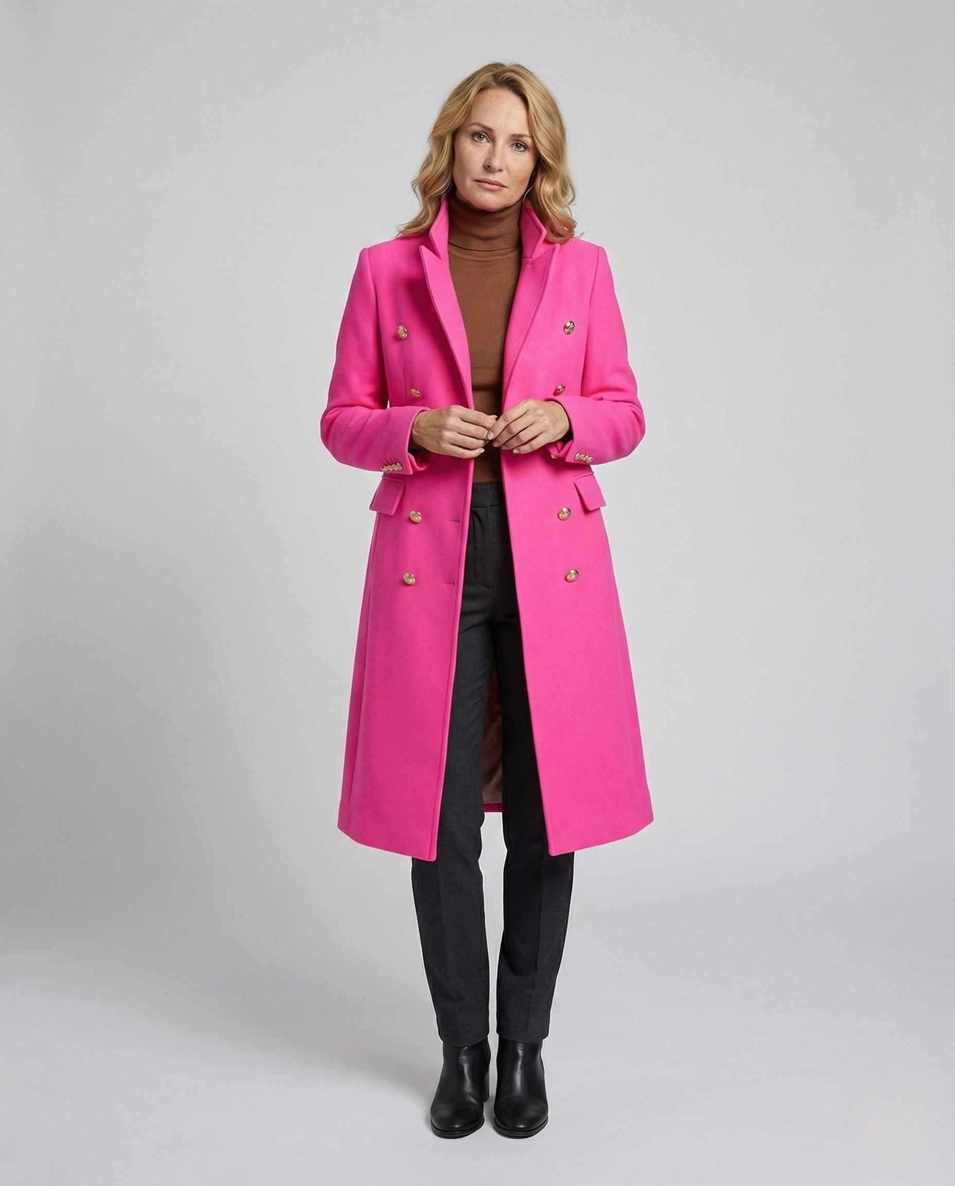 Damen Blazer Lang Doppelknopf Modern - BerlinGlamour