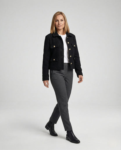 Damen Teddyjacke Weich Warm Mit Knöpfen - BerlinGlamour