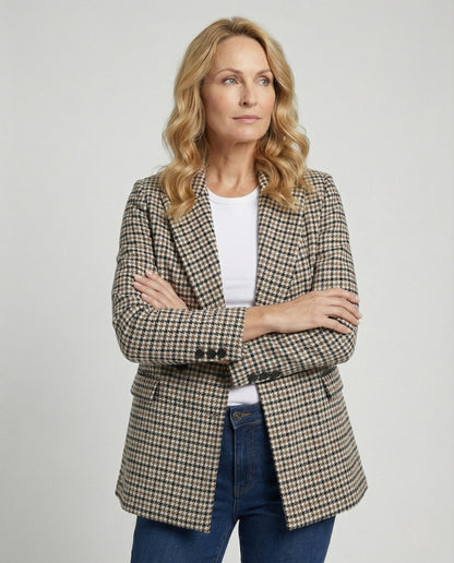 Damen Blazer Karierter Modern Lässig - BerlinGlamour