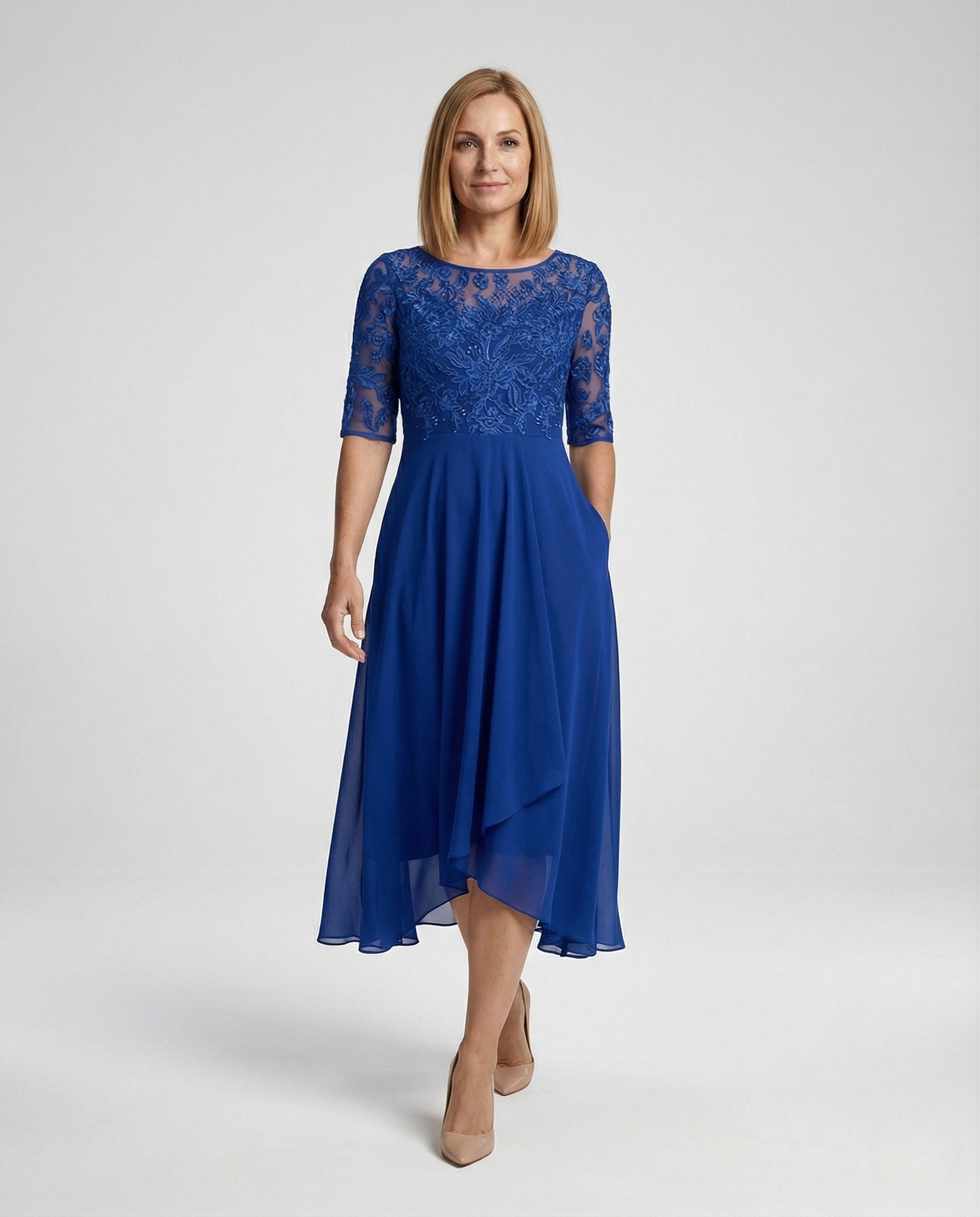 Elegantes Abendkleid Chiffon Spitze Lang - BerlinGlamour