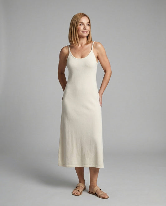 Langes Maxikleid Feinstrick Damen Spaghettiträger Sommerkleid - BerlinGlamour