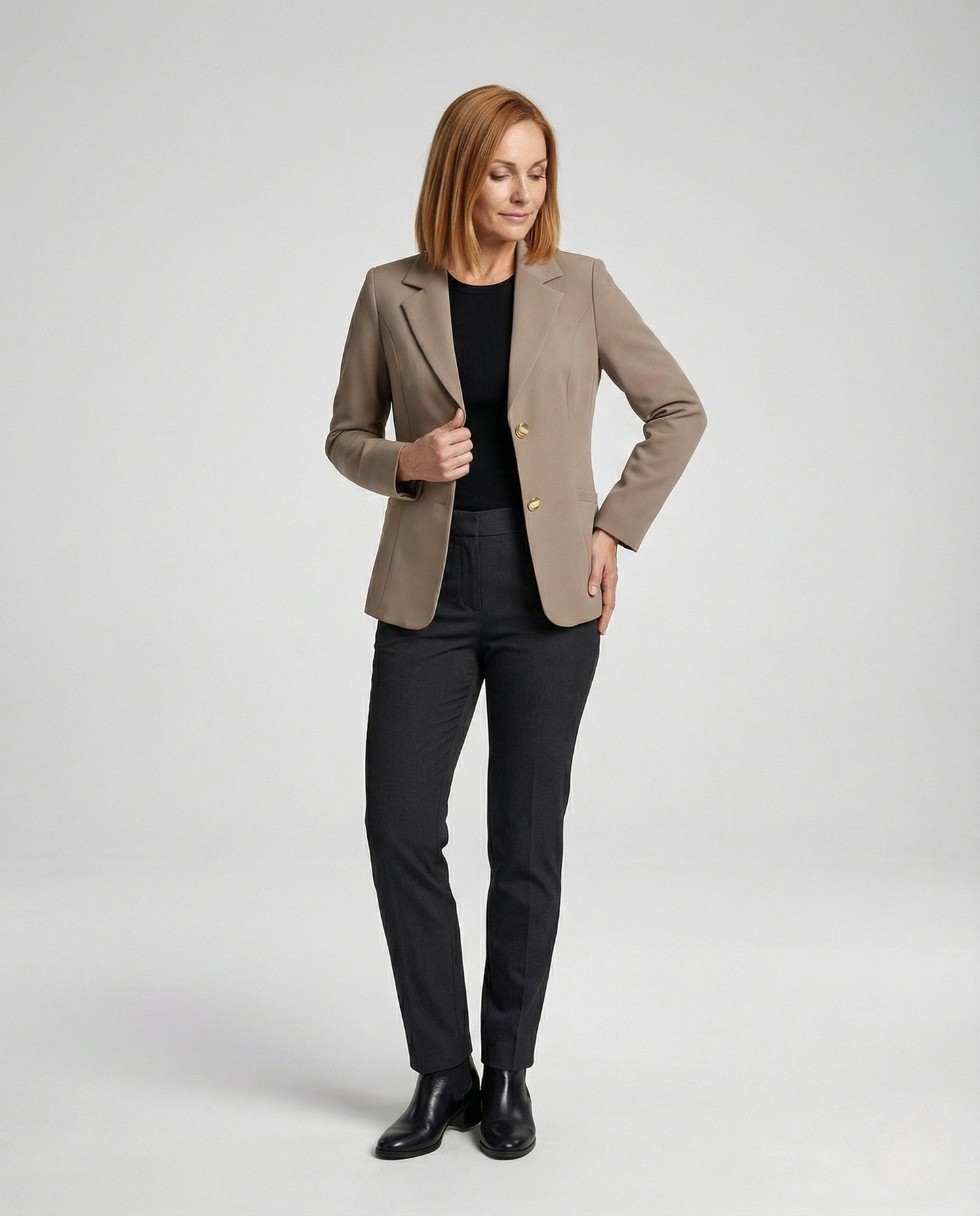 Frauenblazer Tailliert Revers Modisch Eingrifftaschen - BerlinGlamour