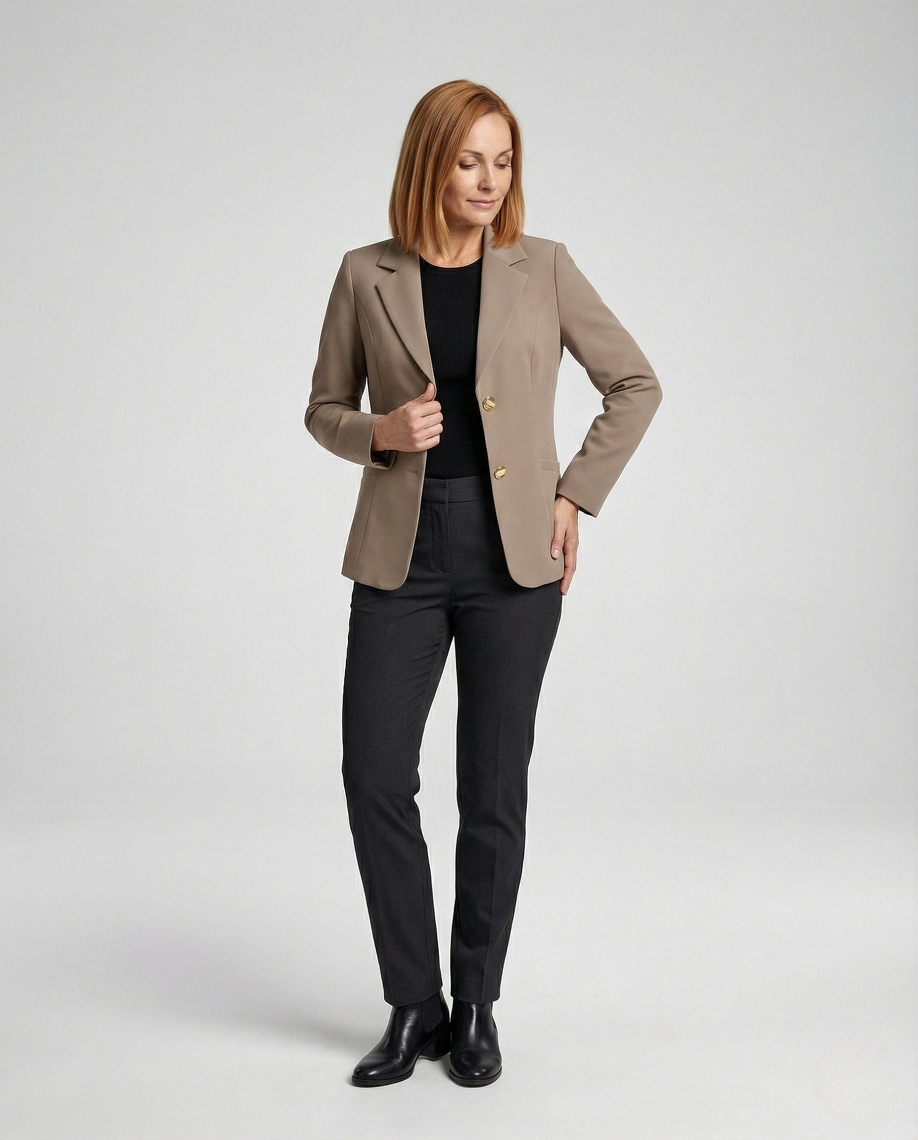 Frauenblazer Tailliert Revers Modisch Eingrifftaschen - BerlinGlamour