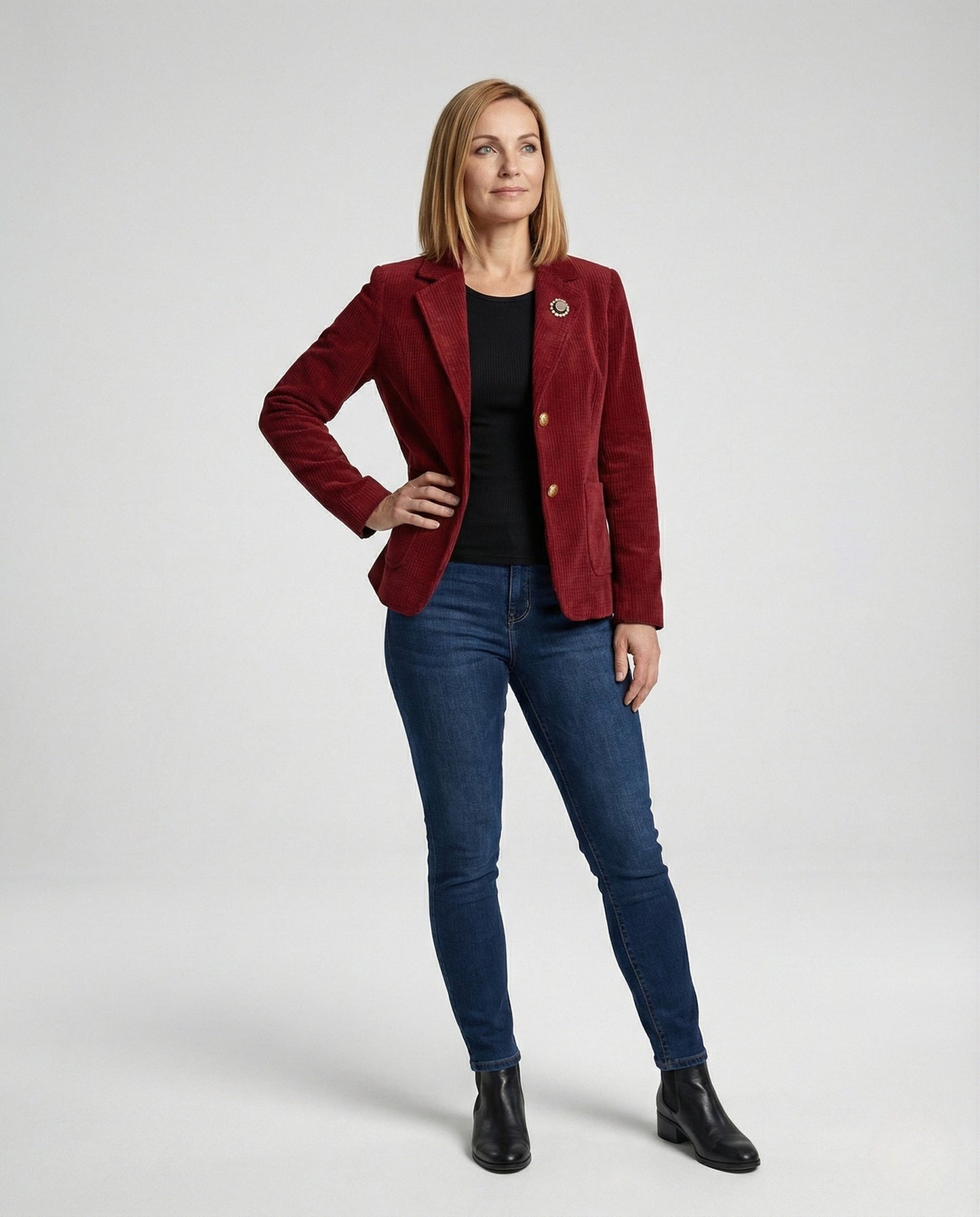 Slim Fit Blazer Damen mit Reverskragen und Taschen - BerlinGlamour