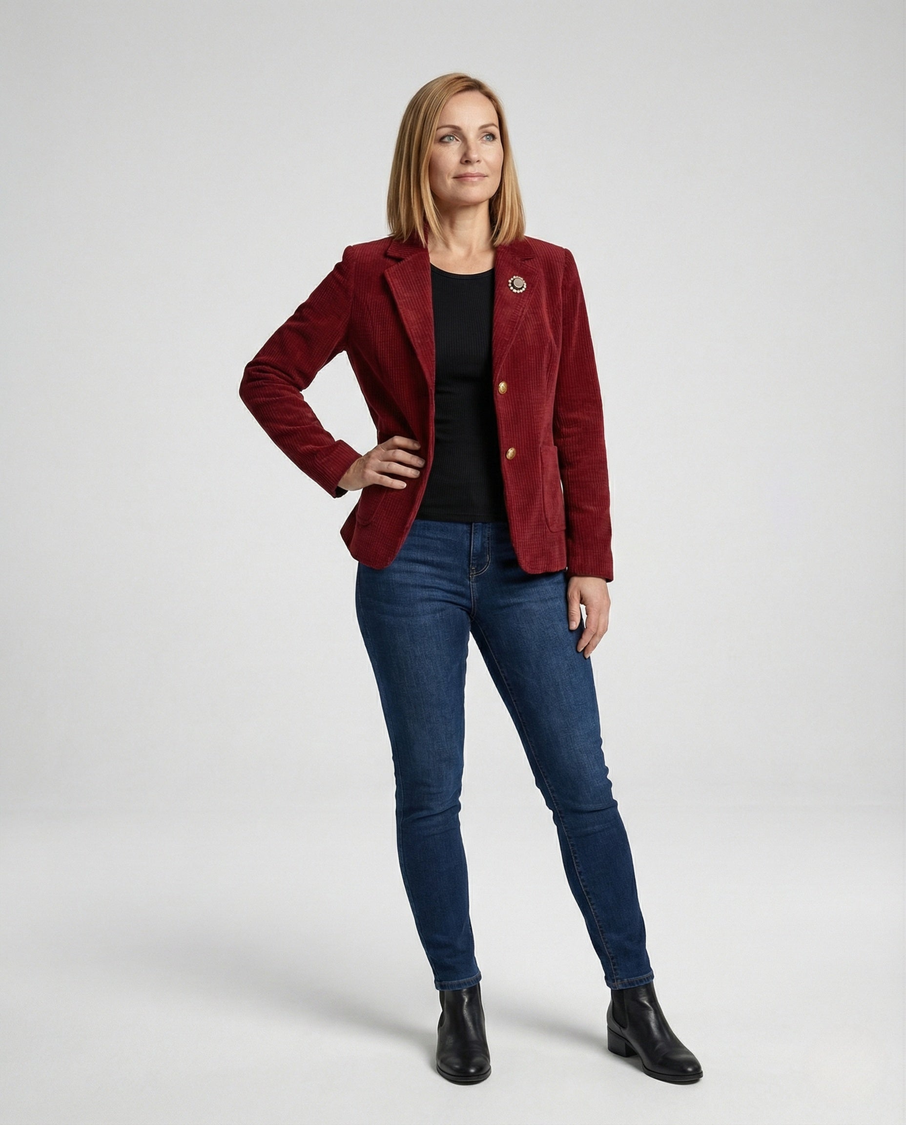 Slim Fit Blazer Damen mit Reverskragen und Taschen - BerlinGlamour