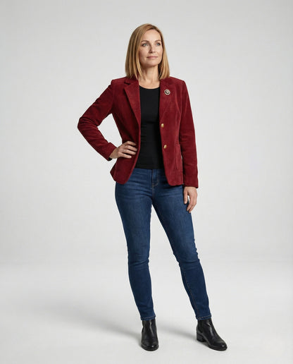 Slim Fit Blazer Damen mit Reverskragen und Taschen - BerlinGlamour
