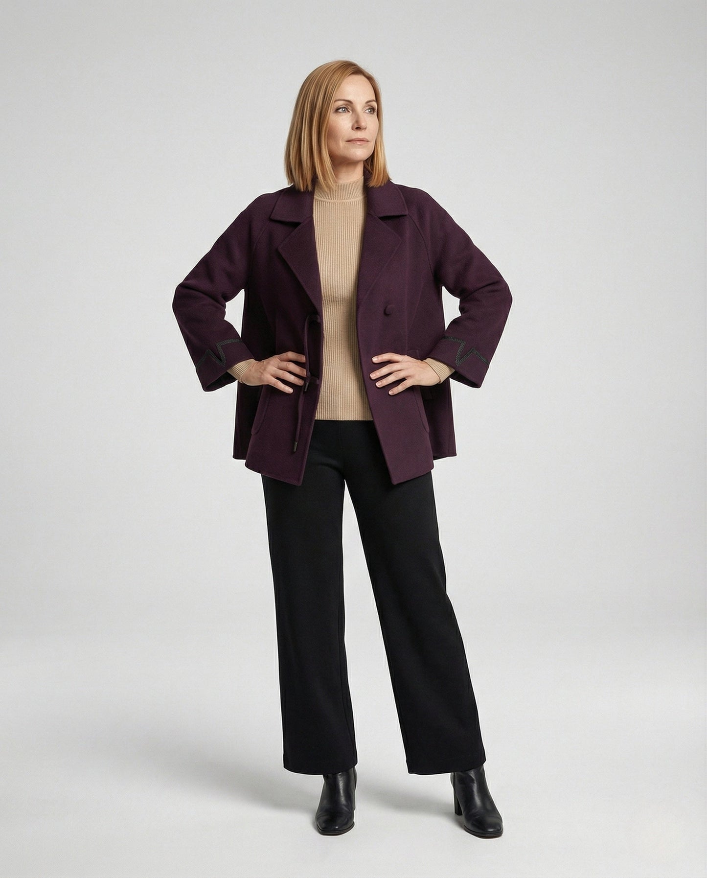 Damen Strickpullover Kurzarm mit Kordelzug und Reverskragen - BerlinGlamour