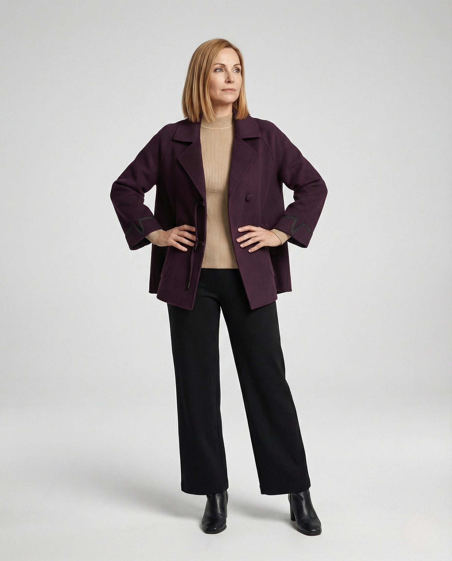 Damen Strickpullover Kurzarm mit Kordelzug und Reverskragen - BerlinGlamour