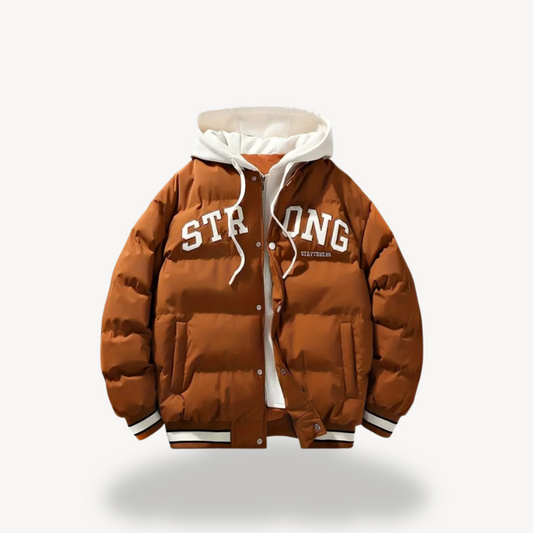 Puffer-Collegejacke mit Kapuze für Herren | Loravelle 0