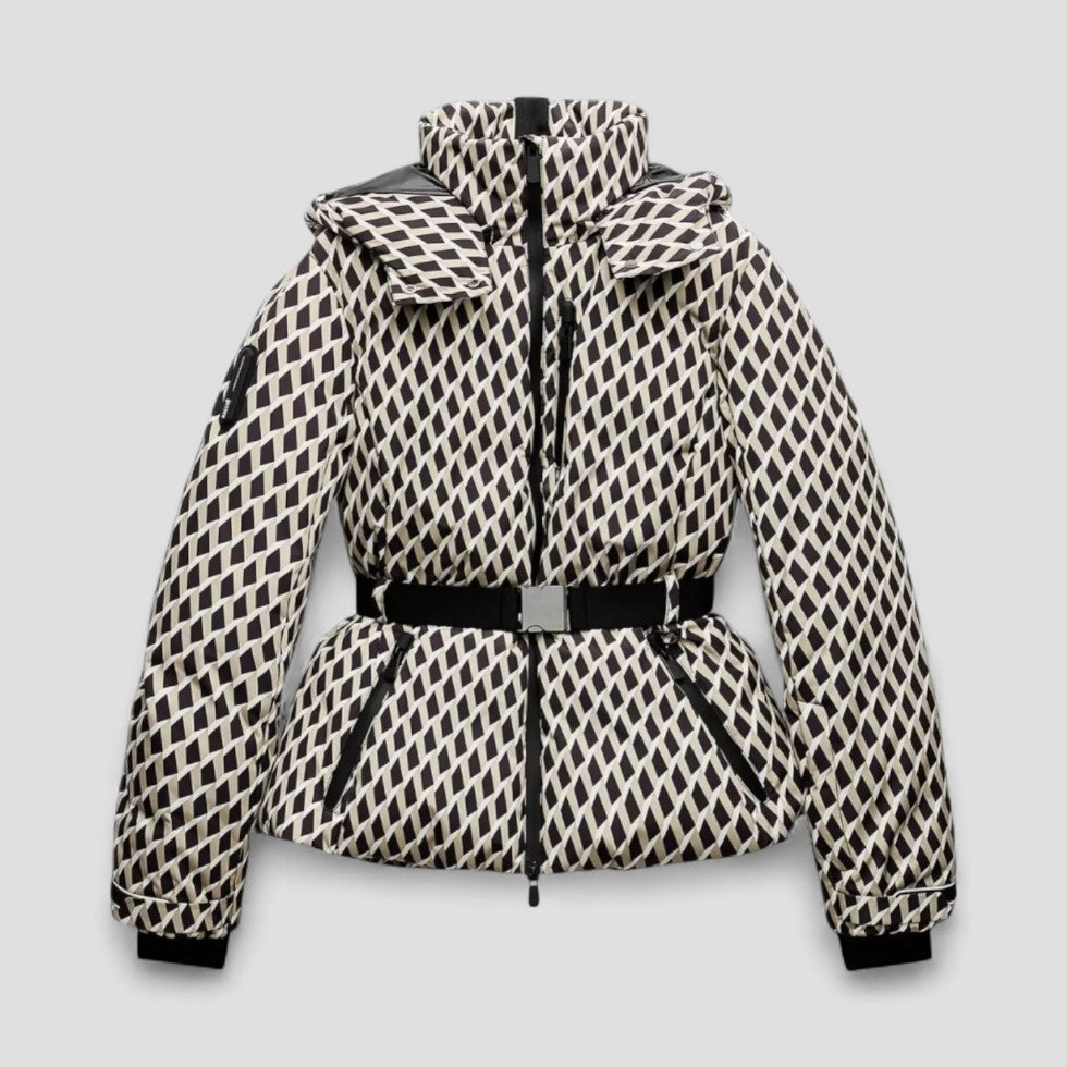 Puffer-Wintermantel mit Gürtel und Steppdesign für Damen 0