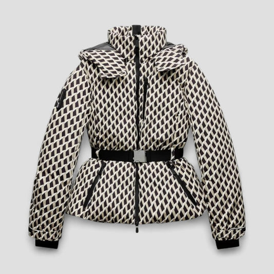 Puffer-Wintermantel mit Gürtel und Steppdesign für Damen 0
