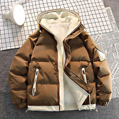 Herren Daunenjacke Warm Kapuze Winterjacke Schwarz - BerlinGlamour
