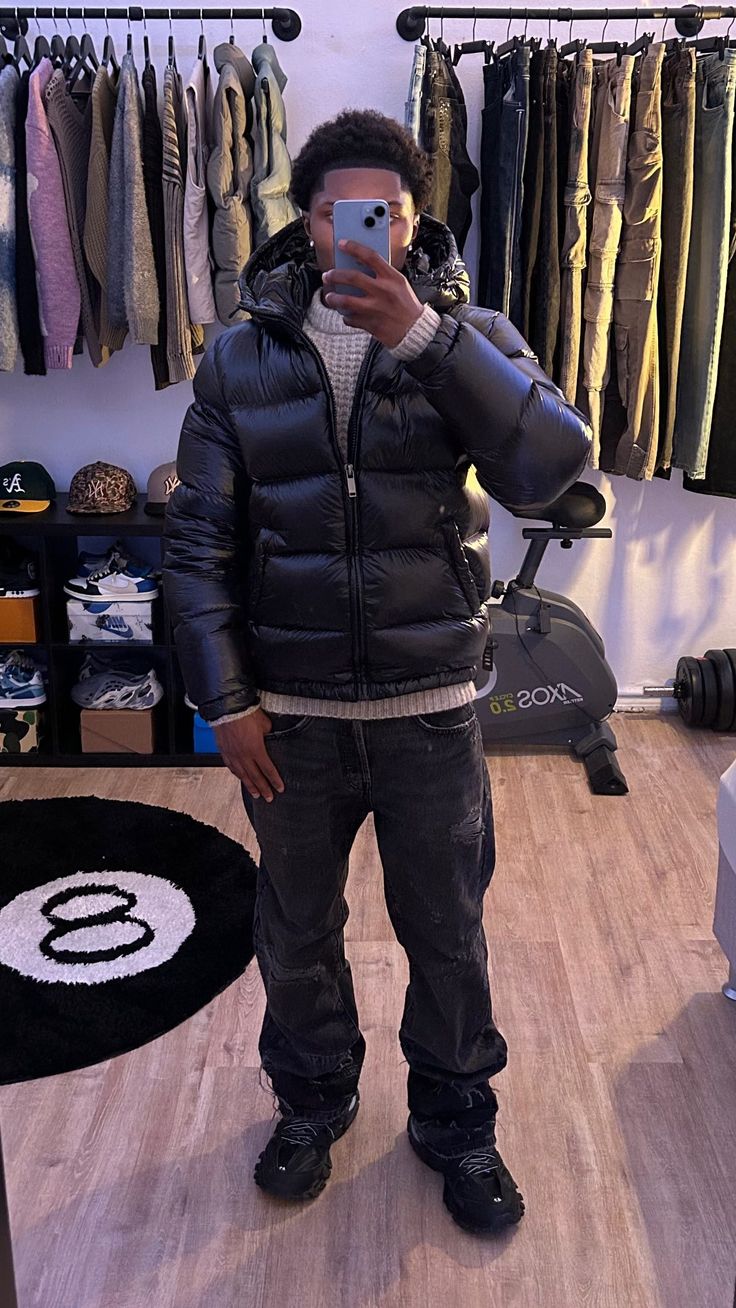 Pufferjacke – Kurze Winterjacke mit Kapuze für Herren-Chaps Herrenmode
