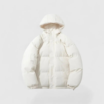 Pufferjacke | Mit Kapuze | Gewattert | Daunenmantel | Herren-Winterjacke-Weiß-S-Chaps Herrenmode
