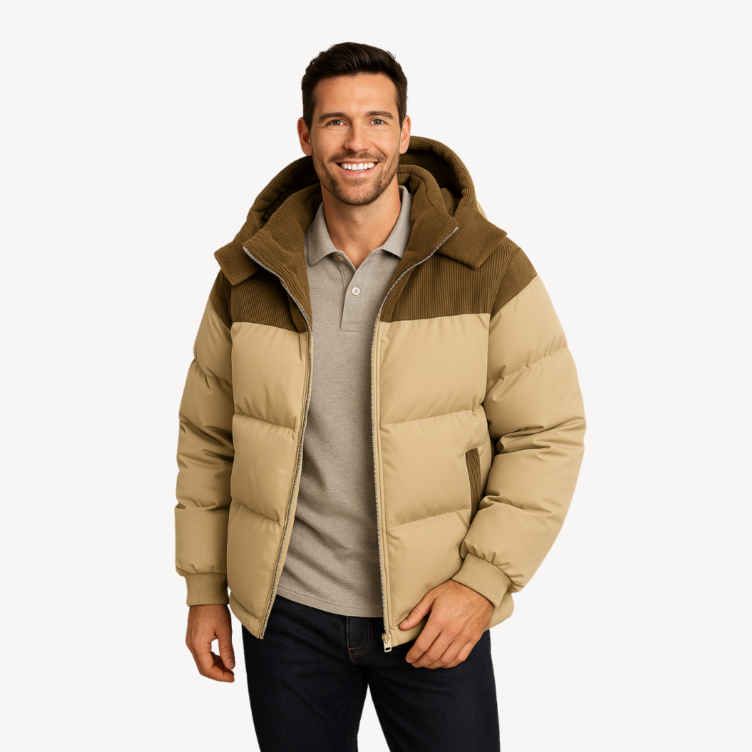 Pufferjacke für Herren mit Cordkapuze | Loravelle 1