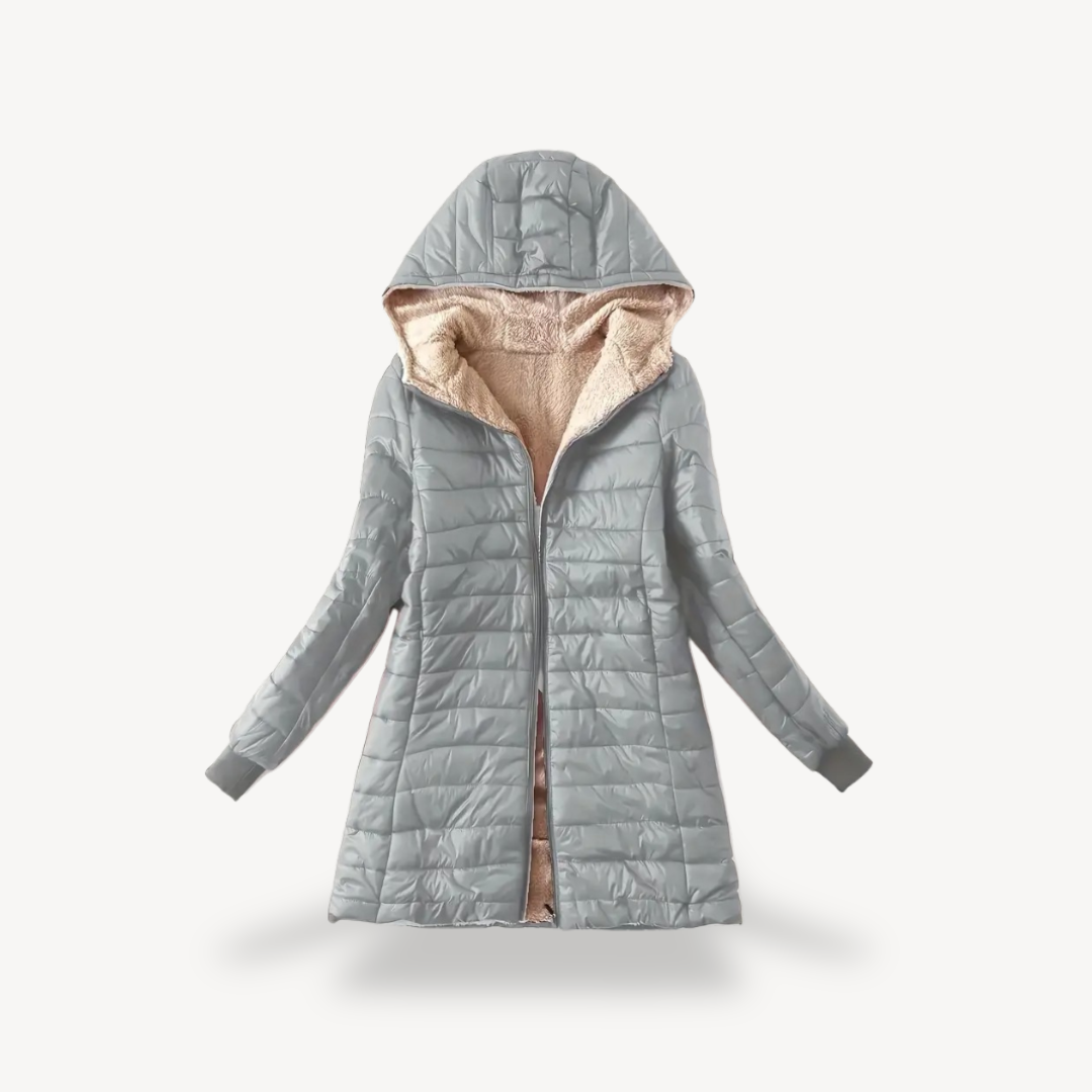Pufferjacke mit Kapuze und Sherpa-Futter für Damen | Loravelle 2