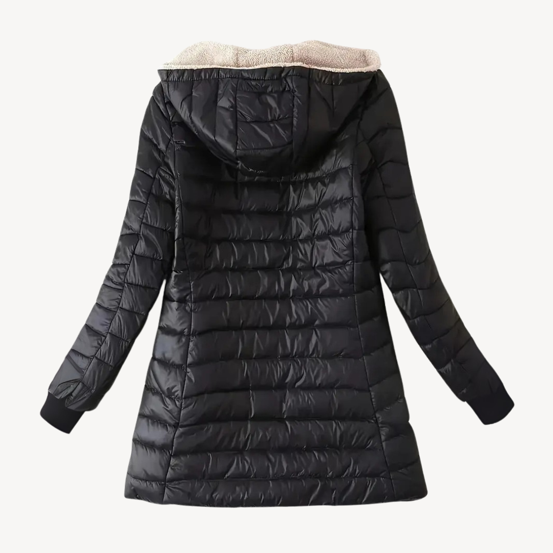 Pufferjacke mit Kapuze und Sherpa-Futter für Damen | Loravelle 5
