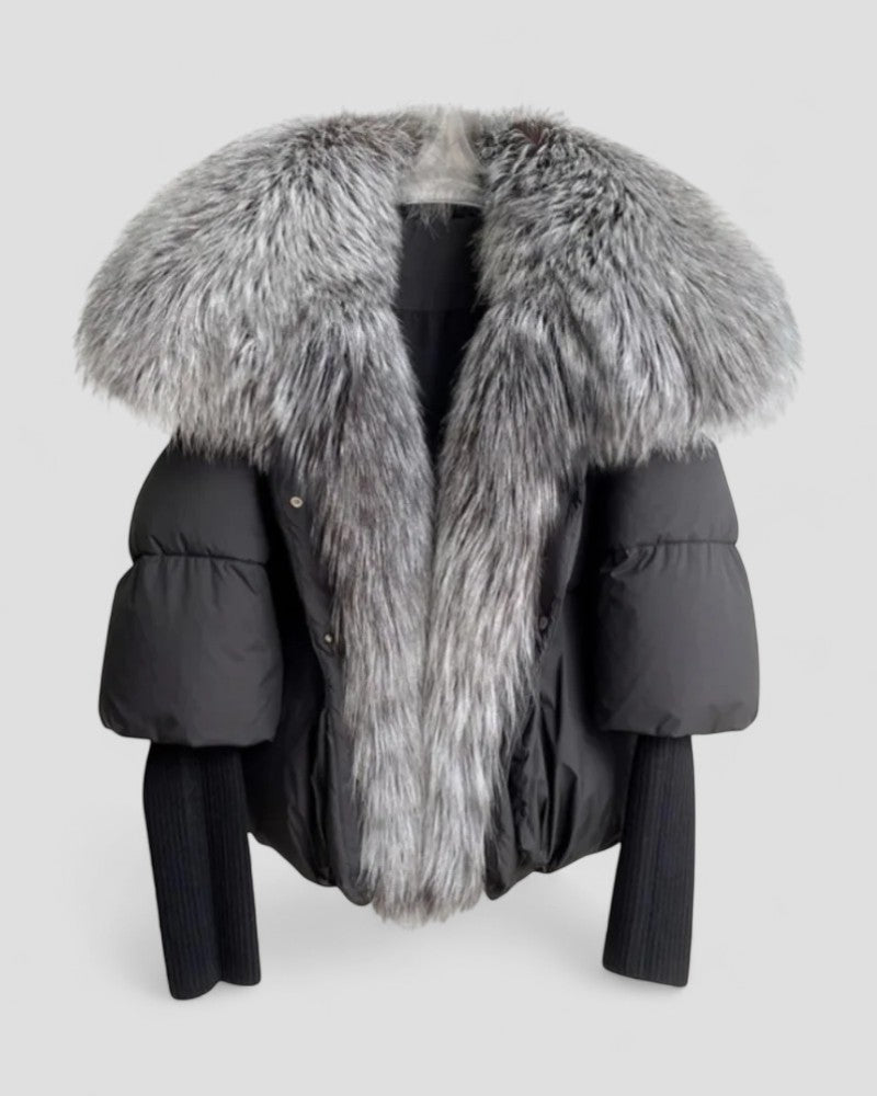 Pufferjacke mit Kunstpelzkragen für Damen 2