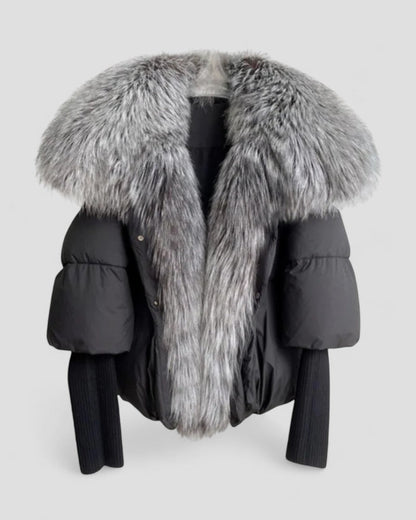 Pufferjacke mit Kunstpelzkragen für Damen 2