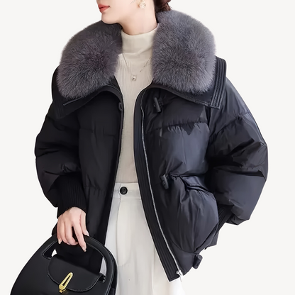 Pufferjacke mit Kunstpelzkragen für Damen | Loravelle 1