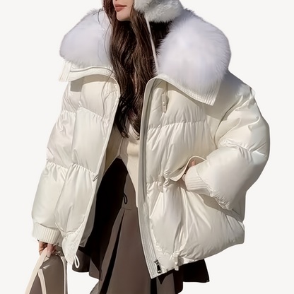 Pufferjacke mit Kunstpelzkragen für Damen | Loravelle 2