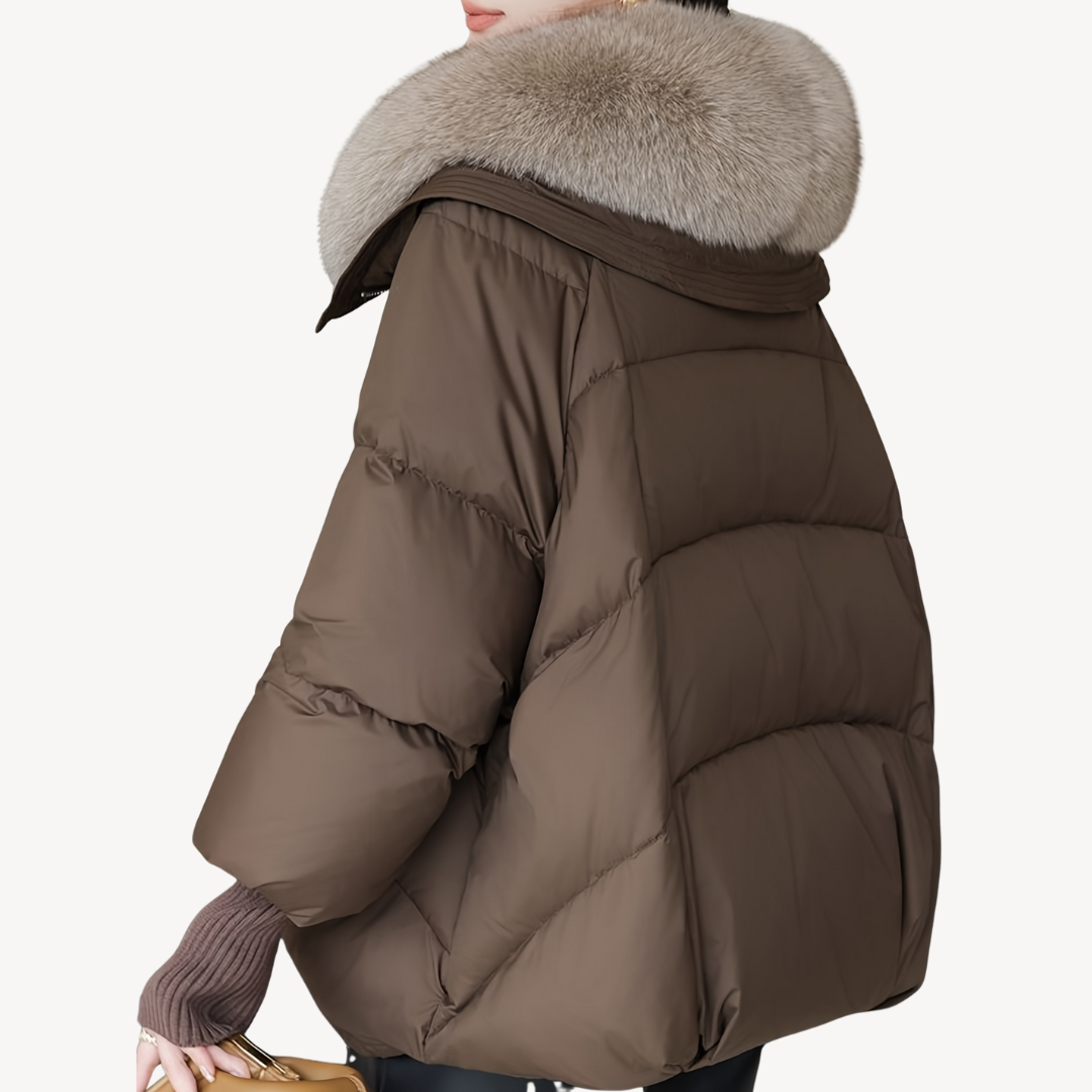 Pufferjacke mit Kunstpelzkragen für Damen | Loravelle 3