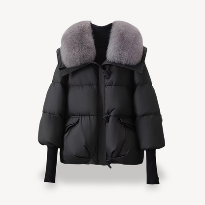 Pufferjacke mit Kunstpelzkragen für Damen | Loravelle 4