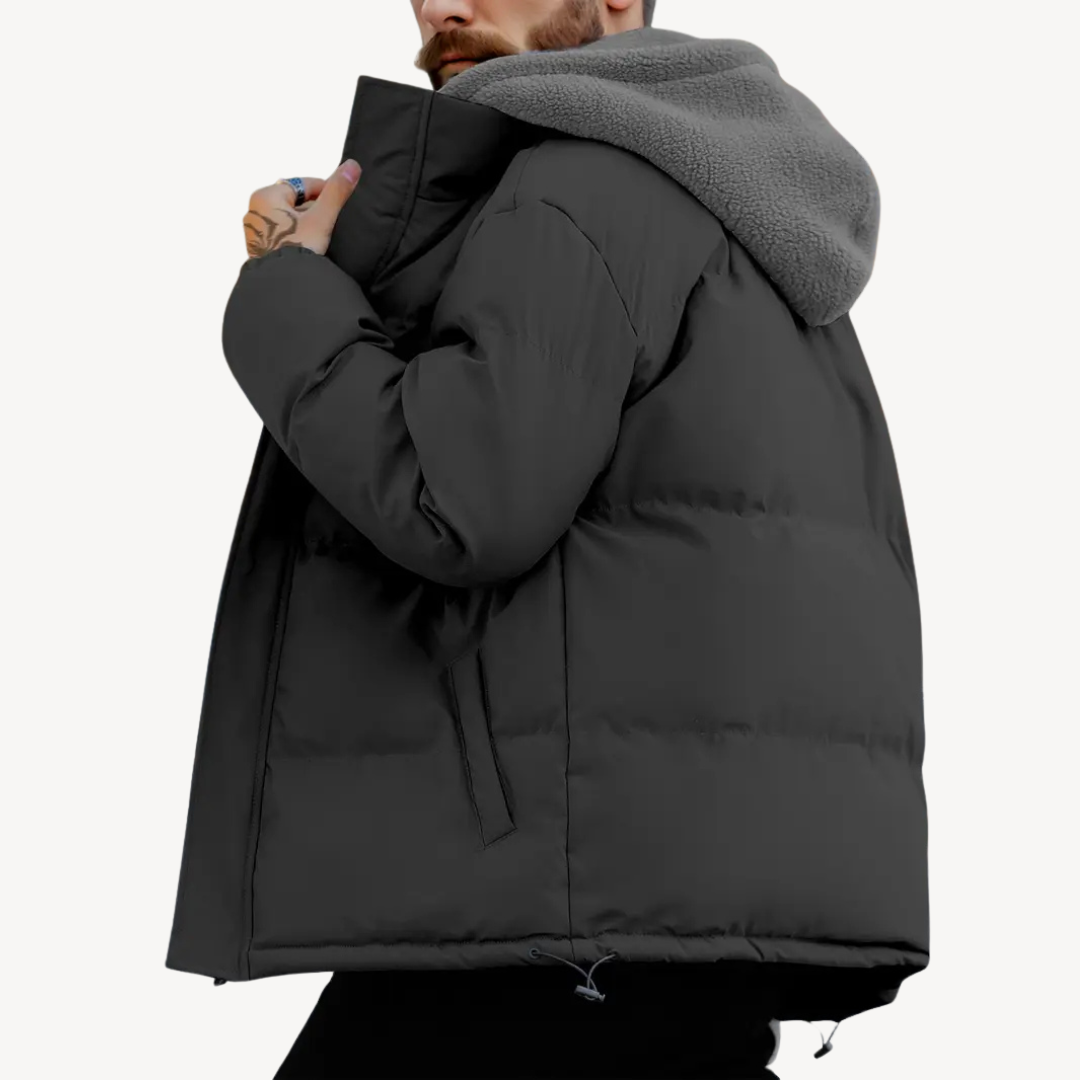Pufferjacke mit Sherpa-Futter und Kapuze für Herren | Loravelle 1